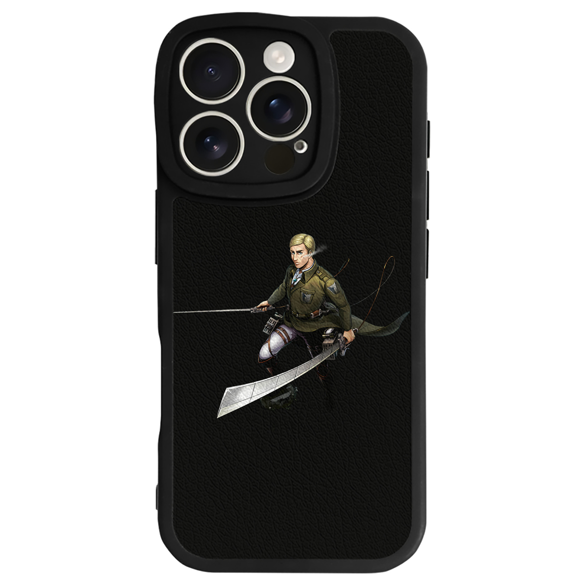 （画像用） 進撃の巨人 エルヴィン・スミス Attack on Titan Erwin Smith 【iPhone 16シリーズ対応】シリコンスマホケース（レザー調） 材質：シリコン